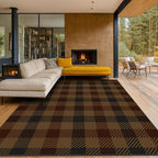 JTJ Easy Jute 8x10 Outdoor Rug, Black & Brown Farmhouse Plaid, Washable by JTJ
