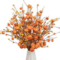 JINGHONG 18 Pack Artificial Pumpkin Picks 17” Tall Orange Berry Stems Fall Pumpkin Branches for Autumn Harvest Festival Thanksgiving Day Decor by JINGHONG