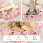 TIDYTEDS Stuffed Animal Hammock Corner | Sturdy Handcrafted Stuffed Animal Net | 4mm Double Macrame Cord Stuffed Animal Holder | Natural 100% Cotton Plushie Net | Toy Hammock w/LED Light (Pink) - Image 5