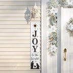 Glitzhome 42" H Lighted Wooden Nativity Porch Sign, Decorative Joy Hanging Plaque for Christmas, Farmhouse Xmas Nativity Porch Decor Hanging Sign for Christmas Holiday Home Front Door Porch Decor - Image 3