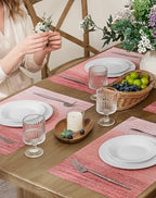 Leetaltree Gradient Pink Woven Placemats Set of 24 - Heat Resistant Non-Slip Place mats for Dining Table, Washable Durable PVC Vinyl Woven Table Mats(Gradient Pink, 24) - Image 3