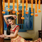 Giegxin 10 Pack Marigold Garland 5 ft Artificial Orange Diwali - Image 4