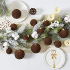 30pcs Velvet Christmas Ball Ornaments, Flocked Shatterproof Christmas Ornaments Hanging Xmas Tree Decorations Set for Home Party Holiday Decor (Multi-Size, Brown) - Image 3