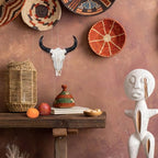 IMIKEYA Cow Skull Wall Decor, Resin Bull Skull with Horns, 8.5x8.5x2.4 Inch - Image 6
