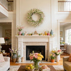 26 Inch Spring Wreaths for Front Door, Large Artificial Forsythia Flowers Wreath, Spring Summer Floral Wreath All Season for Home, Wall, Window, Porch, Wedding, Farmhouse Decor (White) - Image 5