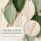 Mnjmhsg Macrame Wall Hanging, Green Boho Leaf Decor, 39 x 29.5 in - Image 4