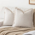 YEENAASY Throw Pillow Covers 16x16 Boho Striped Pillow Cases with Tassel by YEENAASY
