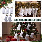 HooLing 50 Pcs 7 Inch Mini Christmas Stockings Bulk, Silver-Gray, Basic - Image 4