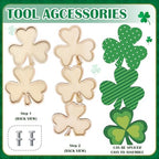 Vercraft 35 Inch St Patrick's Day Porch Standing Decor Wood Green Lucky Shamrock Decor Outdoor Wooden Welcome Home Sign for Home Farmhouse Harvest Mantel Party - Image 5