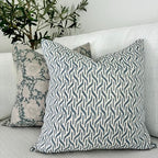 Decorative Pillow Cover French Country Pillow Cover Cottage Decor Floral Block Print, Farmhouse Decorative Cushion Cover, Spring Pillow Cover Line and Loop (Airforce Blue) - Image 6