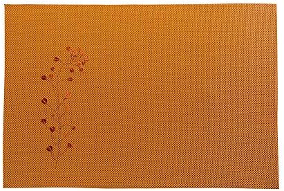 Restaurantware Orange Autumn Vinyl Woven Placemat, 16 x 12 in, 6 Pack - Image 2