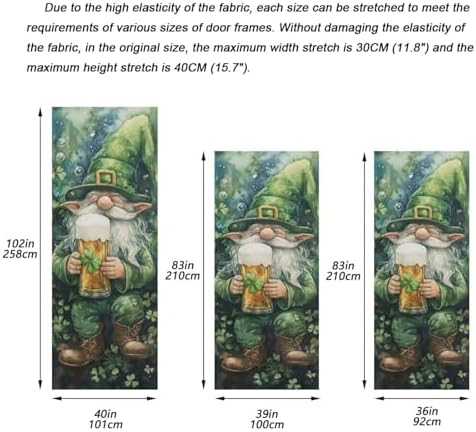 Gnome Beer St Patrick's Day Door Cover Decoration, Party Accessory Porch Decor for Festive Ornament Room Door Covers 35 x 79 Inch - Image 3