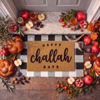 Moucuny 2 Pcs Happy Challah Days Doormat, Hanukkah Outdoor Decor, Non-Slip - Image 3