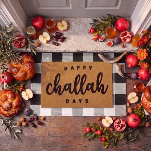 Moucuny 2 Pcs Happy Challah Days Doormat, Hanukkah Outdoor Decor, Non-Slip - Image 3