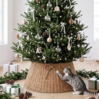 Foilswirl 24 Inch Christmas Tree Collar Wicker Tree Skirt Stand Base - Image 4