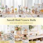 Hewory Small Bud Vases Bulk: 25Pcs Multi Amber Flower Vases for Centerpiece - Image 6