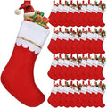 36 Pcs 17" Felt Christmas Stocking Bulk, Red Christmas Socks Bulk with White Cuff Golden Trim, Christmas Hanging Ornaments Xmas Decoration for Mantel Door Window Holiday Home Décor by AMAZING+TIME