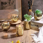 24 Pcs Assorted Gold Votive Candle Holders, Mercury Glass Tea Lights Holder - Image 6
