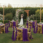 MDS Pack of 10 | Purple | 10ft Chiffon Table Runner 29x120 Inches Long Romantic Rustic Sheer Gauze Runner for Wedding Bridal Shower Birthday Banquets Engagement Spring Easter Boho Decorations - Image 2