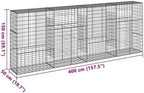 vidaXL Gabion Basket with Cover 157.5"x19.7"x59.1" Galvanized Iron - Image 3