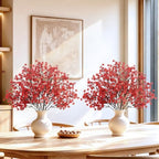 Uieke 30 Pcs Babys Breath Artificial Flowers Bulk Silk Red Faux Flowers Real Touch Gypsophila Bouquet for Christmas Halloween Home Wedding Decoration - Image 4