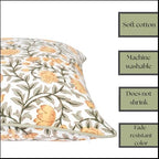Floral Pillow Covers Yellow Set of 2 Pillow Covers 18x18 inches Throw Pillow Covers for Couch Bed Bedroom Living Spring Pillow Covers Boho Decorative Pillow Farmhouse Decor - Image 4