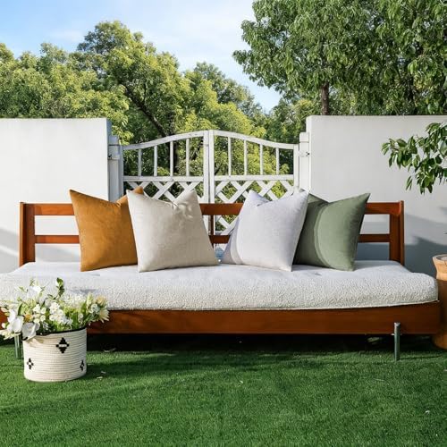 a moment Waterproof Throw Pillow Covers Set of 4,26x26 Inch Outdoor Stain Resistant Pet Friendly Pillowcases Cushion Covers for Patio Sofa and Living Room,Dune Grove - Image 7