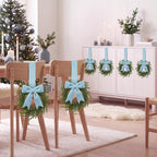 6 Pcs Christmas Blue Wreaths Kitchen Cabinet Decorations - Image 3