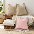 decorUhome Fall Corduroy Pink Throw Pillow Covers 26x26 Set of 2 - Image 6