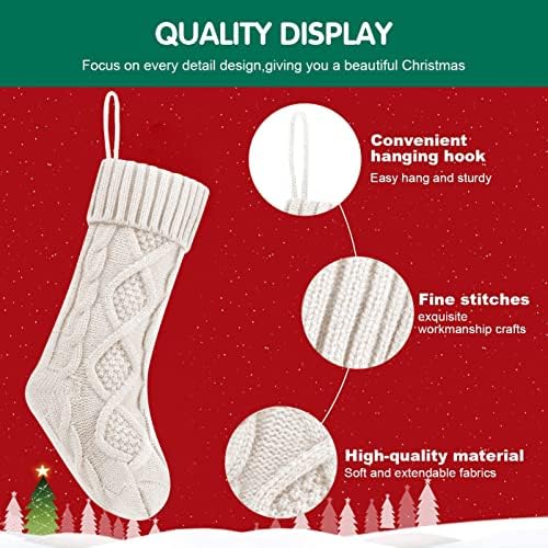 Fesciory Christmas Stockings 6 Pack, 18 Inch Large Cable Knit Xmas Decor - Image 6