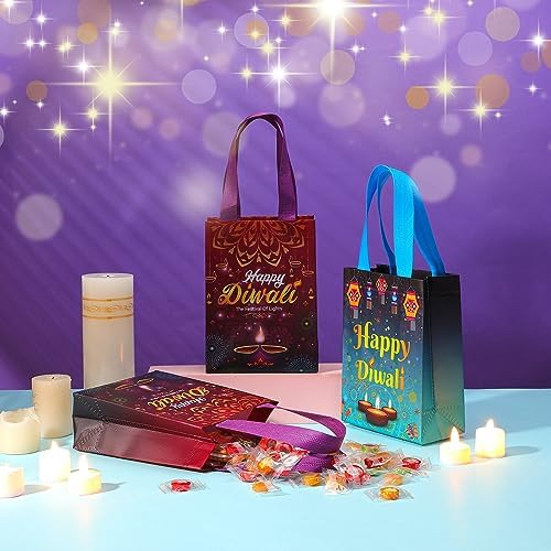 Windyun 48 Pcs Diwali Gift Bags Non Woven Handles Festival of Lights Party - Image 6