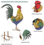 32 in Metal Rooster Statue, Farmhouse Yard & Garden Decor - Image 4
