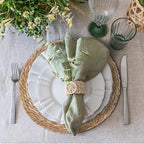 Kochorie Set of 24 Round Woven Placemats 12 Inches Bulrush Placemats Natural Hand-Woven Boho Rattan Placemats Wicker Table Mats Farmhouse Weave Place Mats for Home Dining Table - Image 6
