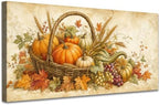 WAXWHELK Fall Canvas Wall Art, Rustic Farmhouse Pumpkin Harvest Basket Painting Pictures for Autumn Thanksgiving Home Decor, Living Room Bedroom Wall Artwork, (30"x60") by Unknown