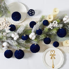 30pcs Velvet Christmas Ball Ornaments, Flocked Shatterproof Christmas Ornaments Hanging Xmas Tree Decorations Set for Home Party Holiday Decor (Multi-Size, Blue) - Image 3