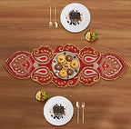 Lightnpro Christmas Beaded Table Runner 13x36 Inch - Maroon Gold Paisley Design - Handmade Elegant Perfect Table Mat for Holiday Décor, Weddings, Thanksgiving, Family Gatherings, New Year Celebration - Image 4