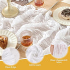 12 Pack White Cheesecloth Table Runner Boho Gauze Wedding Decor - Image 5
