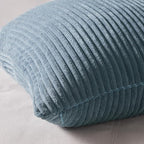 Topfinel Decorative Throw Pillow Covers Dusty Blue Navy Series 16x16 Inch Set of 4,Summer Corduroy Striped Toss Pillows for Couch,Patio,Balcony,Children Bedroom,Modern Fluffy Blue Gradient Shams - Image 6