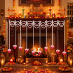 10 Pcs Diwali Decorations Lotus Hangings Garlands Pearl Flower - Image 6