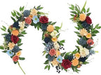 70 Inch Spring Garland - Farmhouse Boho Faux Flower Garland with Roses, Dahlias & Greenery, Hanging Wreath for Wedding Arch, Home Decor, Party Backdrop Spring Front Door Fireplace Table Decor by vivimemo