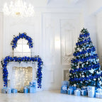 2 Pcs 6 ft Christmas Ball Ornament Garland, Navy Blue - Image 7
