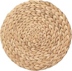 6 Pack Woven Placemats, Round Wicker Placemats, Rattan Place mats, Natural Hand-Woven Water Hyacinth Table Mats, Braided Straw Table Mats for Dining Table (15 inch) - Image 4