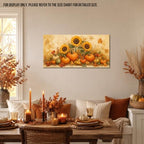 WAXWHELK Pumpkin Fall Canvas Wall Art, Autumn Thanksgiving Sunflower Harvest Painting Pictures, Rustic Farmhouse Artwork for Kitchen Bedroom Living Room Decor (16"x32") - Image 2
