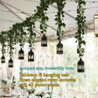 Mini Moroccan Lanterns with Flicker LED Candles Set of 12, Black Vintage Decorative Hanging Lanterns for Ramadan Decorations, Christmas, Halloween, Wedding Decor, Party, Table Centerpiece - Image 7