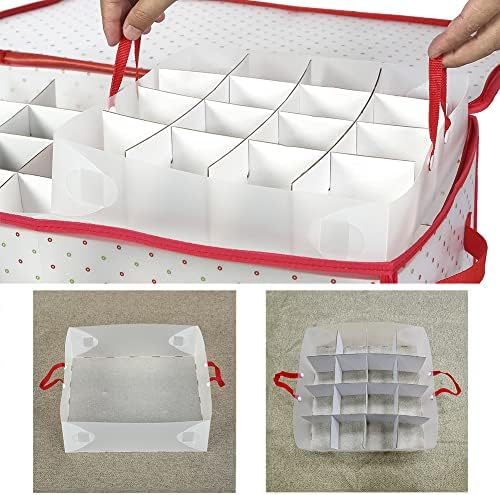 Sattiyrch Plastic Christmas Ornament Storage Box with Trays,Customizable Dividers, Dust-Proof Durable Ornament Organizer Holder,Christmas Storage Containers,Holds 128 x 3 Ornaments - Image 6