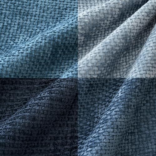 MIULEE Decorative Chenille Euro Pillow Covers Blue Series 24x24 Pack of 4 - Image 2