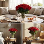 Auihiay 104pcs Red Roses Artificial Flowers, Realistic Faux Red Roses - Image 6