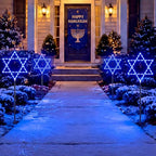 Fumete 4 Pack Hanukkah Outdoor Decorations, Solar Lights Star of David Blue - Image 7