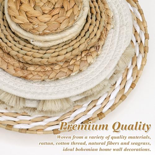 Set of 10 Boho Wall Basket Decor Wicker Woven Wall Basket Decoration - Image 3