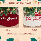 Personalized Christmas Tree Skirt,Family Christmas Tree Skirts,Home Decor,Customized Holiday Decorations (White,92cm/39'') - Image 6